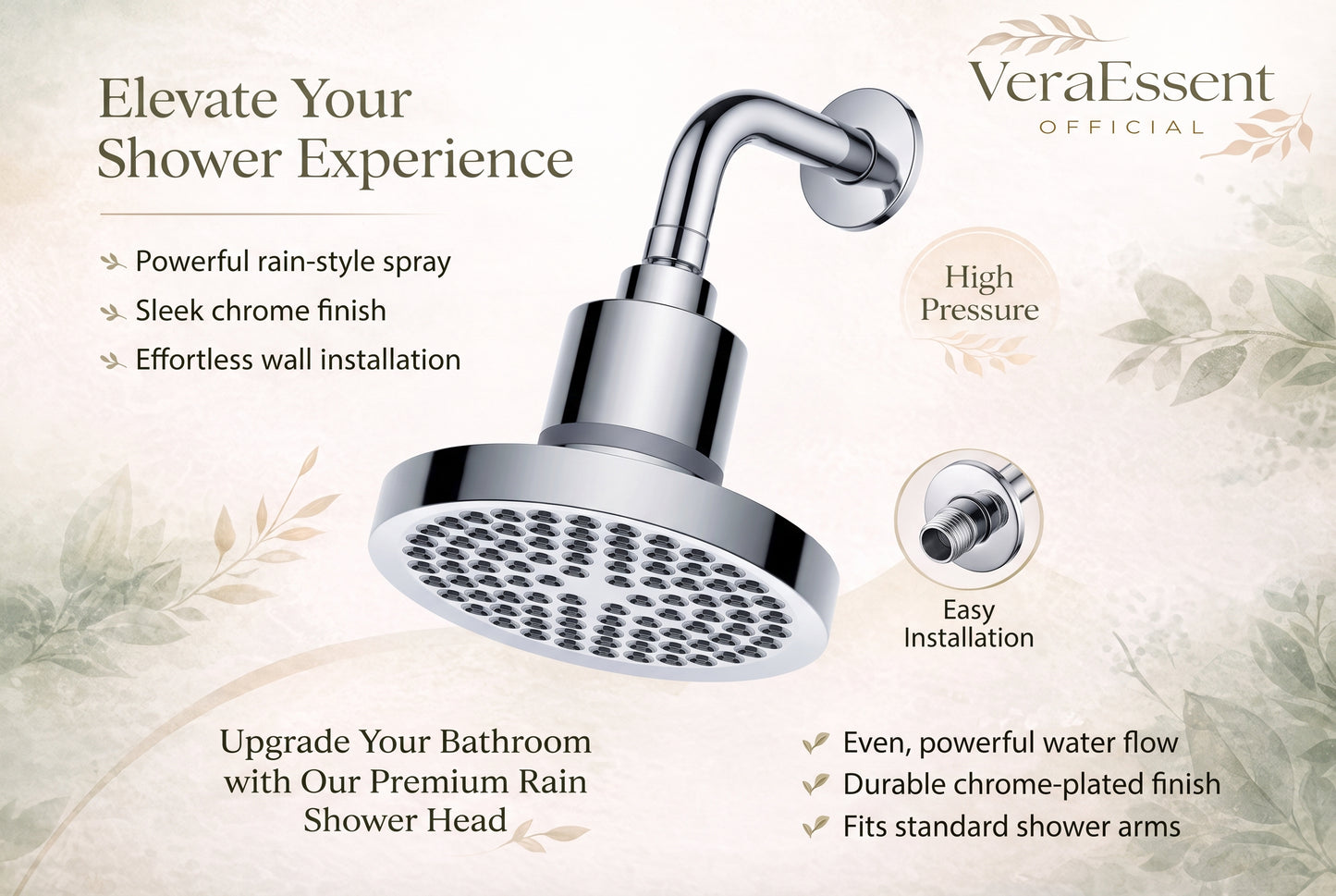 VeraEssent VeraFlow Fixed Filtered Shower Head