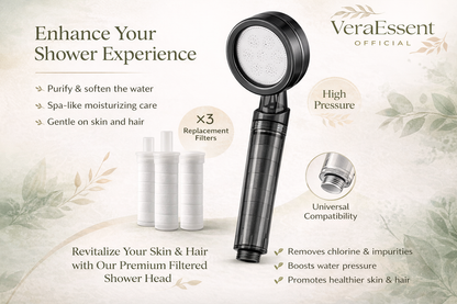 VeraEssent VeraDrop Filtered Shower Head: The Secret to Radiant Skin & Silky Hair