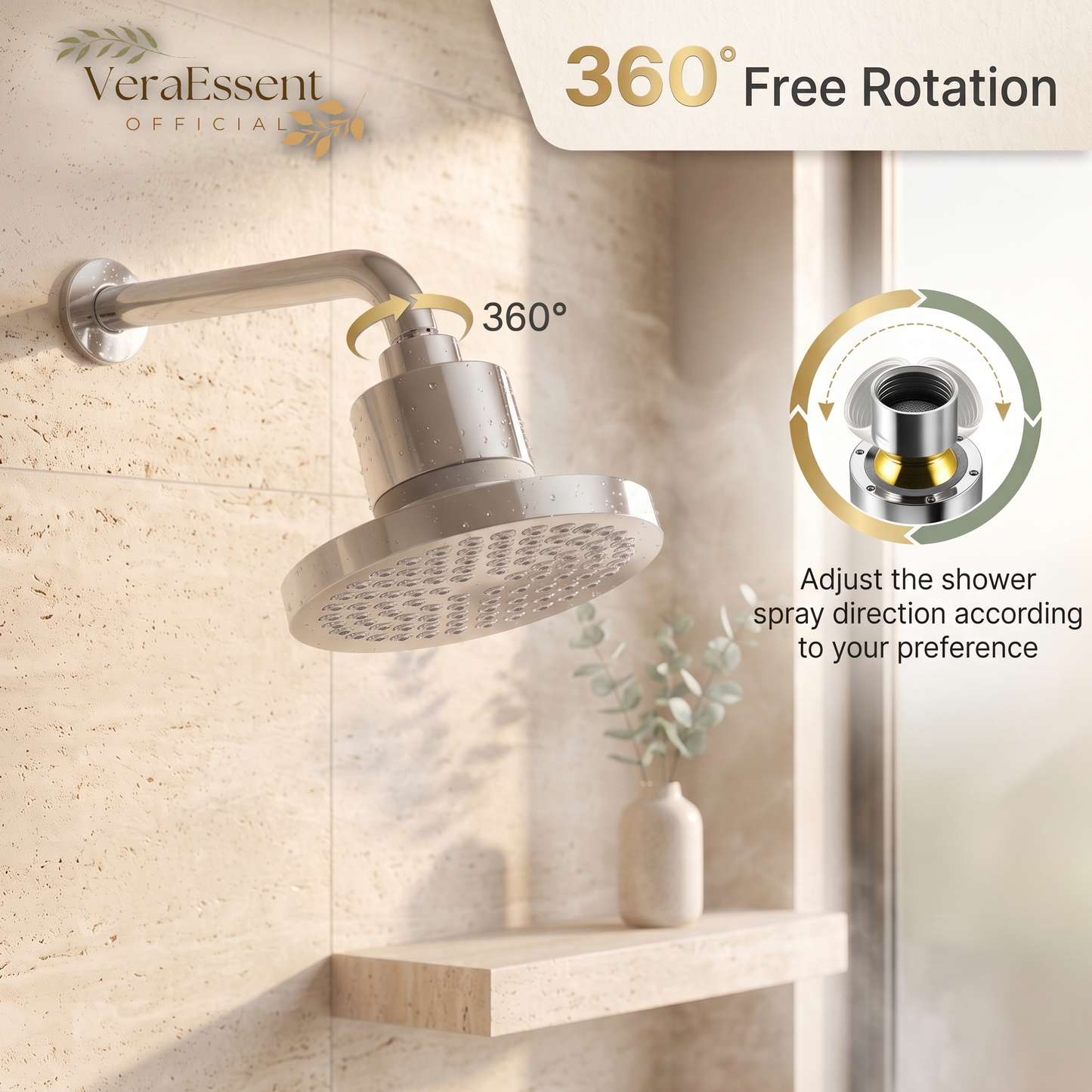 VeraEssent VeraFlow Fixed Filtered Shower Head