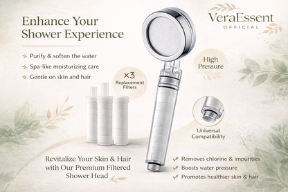VeraEssent VeraDrop Filtered Shower Head: The Secret to Radiant Skin & Silky Hair